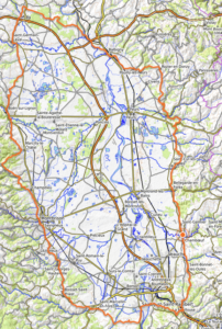 Carte parcours ultra-trail solidaire Damien Blanchon tour plaine du Forez