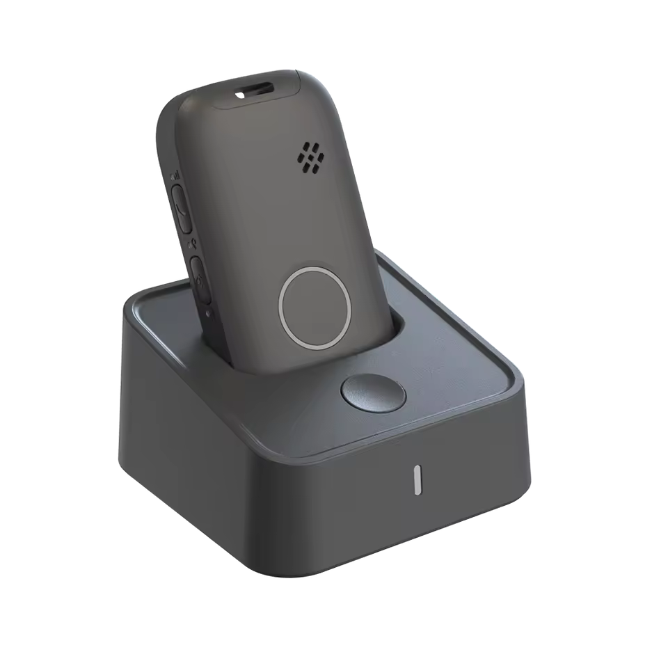 Balise DATI 4G LD4-Pro sur sa base de recharge