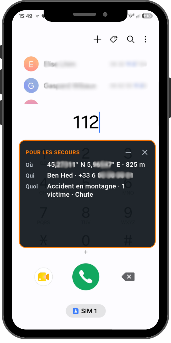 Application LYNKX – Appel 112